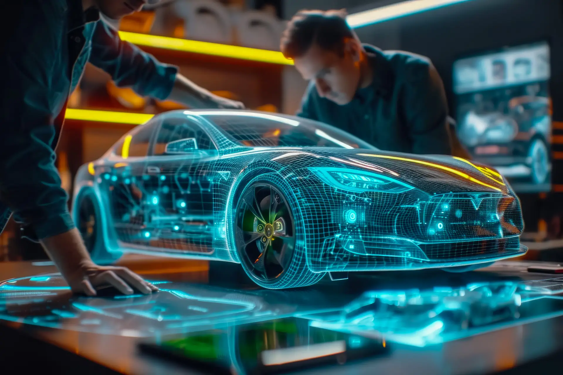 Illustration of finite element analysis and computational fluid dynamics in mechanical engineering design, showcasing simulation modeling for product development and heat transfer evaluation.